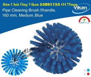 Bàn Chải Ống Vừa Vikan 53801753, 160mm, Ø175mm, Xanh lam